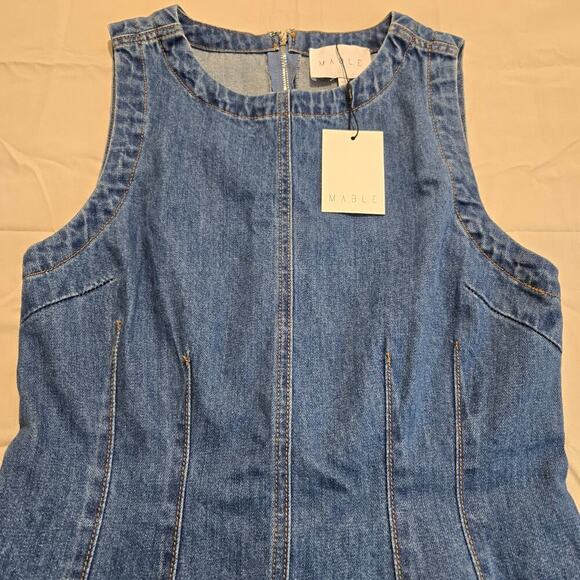Mable Miriam Denim Mini Dress Size S Casual 90s inspired - Picture 2 of 12